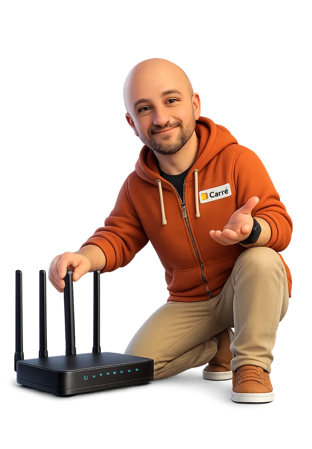 C’Carré vérifie un routeur Wi‑Fi
